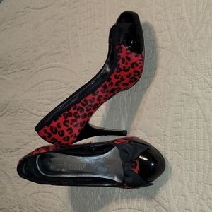 COPY - Red cheetah fur pumps White House Black Market 9.5